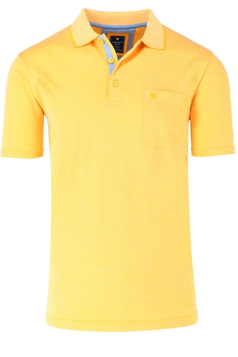 Redmond Casual Regular Fit Poloshirt Gelb, Einfarbig 3 Redmond Casual Regular Fit Poloshirt Gelb, Einfarbig