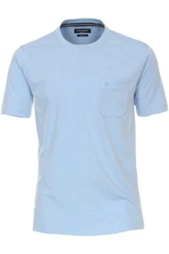 Casa Moda Casual T-Shirt Rundhals Hellblau,Einfarbig