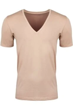 Stenströms By Mey T-Shirt V-Ausschnitt Beige,Einfarbig