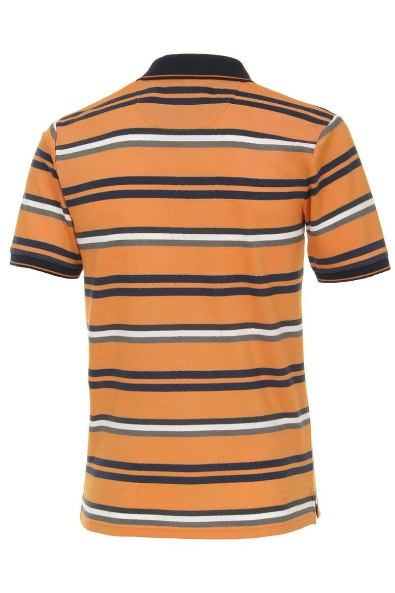 Casa Moda Casual Poloshirt Orange, Gemustert 6 Casa Moda Casual Poloshirt Orange, Gemustert – Bild 4