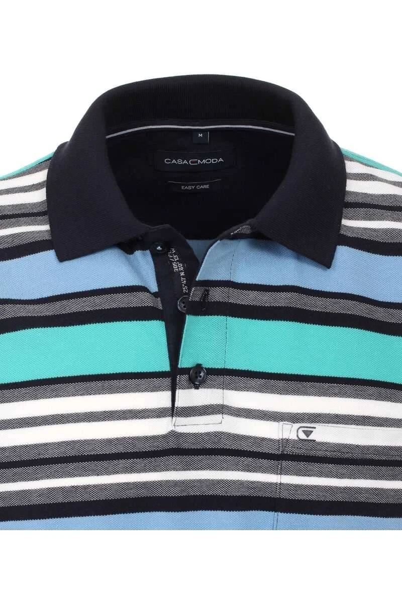 Casa Moda Casual Fit Poloshirt Türkis, Gestreift 5 Casa Moda Casual Fit Poloshirt Türkis, Gestreift – Bild 3