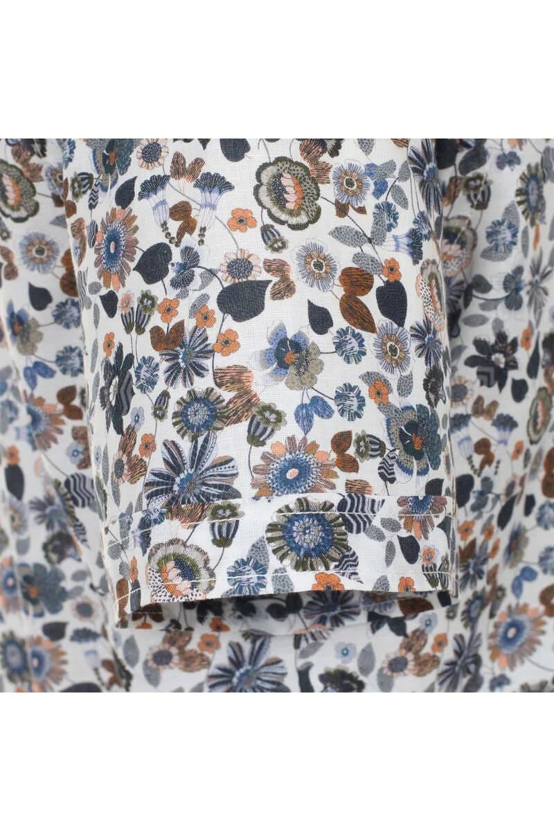 Casa Moda Casual Fit Leinenhemd Weiss, Gemustert 5 Casa Moda Casual Fit Leinenhemd Weiss, Gemustert – Bild 3