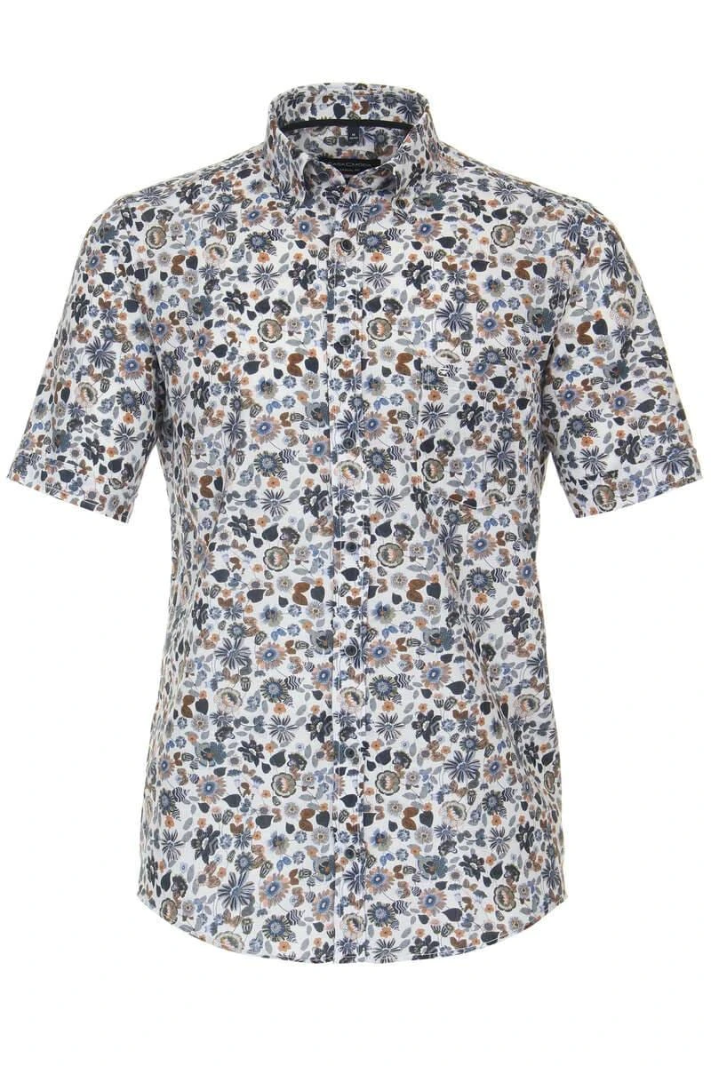 Casa Moda Casual Fit Leinenhemd Weiss, Gemustert 3 Casa Moda Casual Fit Leinenhemd Weiss, Gemustert