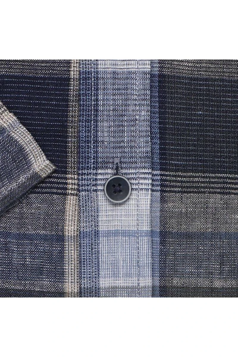 Casa Moda Casual Fit Leinenhemd Grau, Kariert 6 Casa Moda Casual Fit Leinenhemd Grau, Kariert – Bild 4