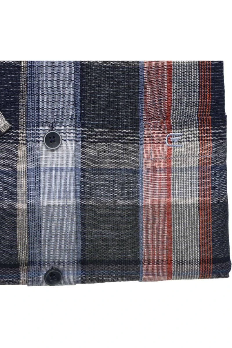 Casa Moda Casual Fit Leinenhemd Grau, Kariert 7 Casa Moda Casual Fit Leinenhemd Grau, Kariert – Bild 5