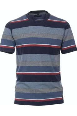 Casa Moda Casual T-Shirt Rundhals Blau,Einfarbig