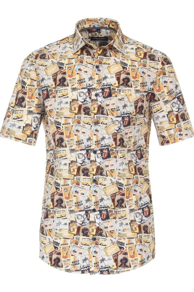 Casa Moda Comfort Fit Hemd Beige, Gemustert 3 Casa Moda Comfort Fit Hemd Beige, Gemustert