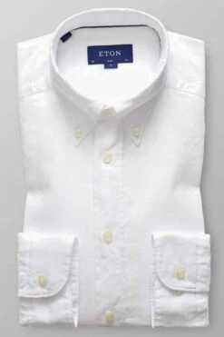 ETON Slim Fit Hemd Weiss, Einfarbig