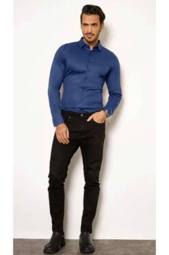 Desoto Slim Fit Jerseyhemd Blau, Einfarbig -Bekleidung Rabatt Serie 97028 3 501 8 800 1200x1200