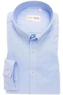 Blue Crane Slim Fit Hemd Hellblau, Einfarbig