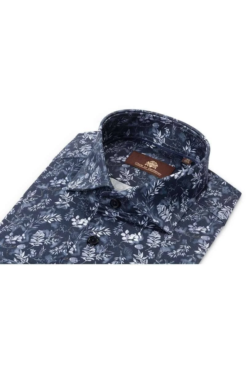 Circle Of Gentlemen Slim Fit Hemd Navy, Gemustert 5 Circle Of Gentlemen Slim Fit Hemd Navy, Gemustert – Bild 3