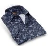 Circle Of Gentlemen Slim Fit Hemd Navy, Gemustert -Bekleidung Rabatt Serie CG 214 20052 578 800 1200x1200