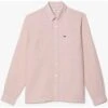 Lacoste Regular Fit Leinenhemd Pink, Einfarbig