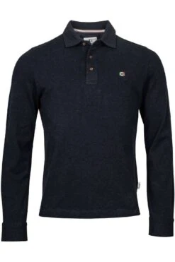 Giordano Comfort Fit Longsleeve Poloshirt Navy, Einfarbig