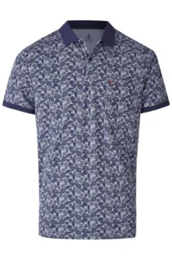 Jupiter Modern Fit Poloshirt Mittelblau, Gemustert