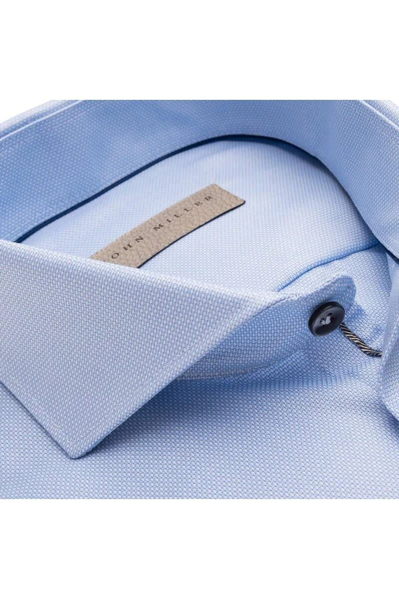 John Miller Tailored Fit Hemd Hellblau, Einfarbig 4 John Miller Tailored Fit Hemd Hellblau, Einfarbig – Bild 2