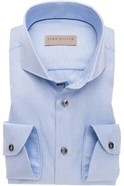 John Miller Tailored Fit Hemd Hellblau, Einfarbig