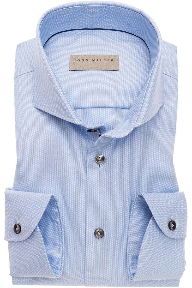 John Miller Tailored Fit Hemd Hellblau, Einfarbig 3 John Miller Tailored Fit Hemd Hellblau, Einfarbig