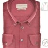 John Miller Tailored Fit Longsleeve Poloshirt Rot, Einfarbig
