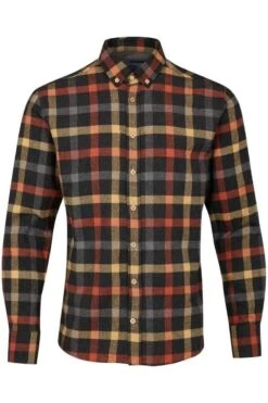 Kronstadt Slim Fit Flanellhemd Schwarz/rot, Kariert