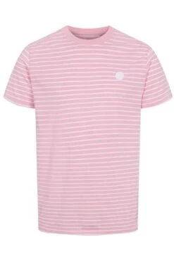 Kronstadt Regular Fit T-Shirt Rundhals Pink,Gestreift