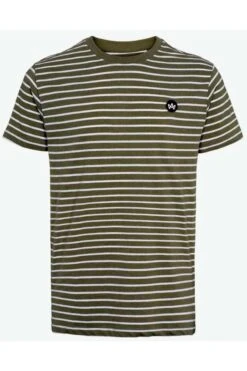 Kronstadt Regular Fit T-Shirt Rundhals Grün/weiss,Gestreift