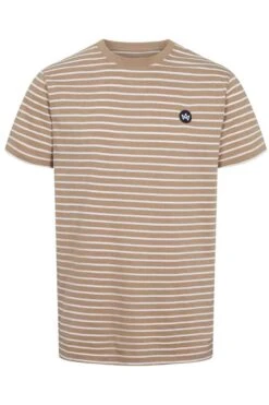 Kronstadt Regular Fit T-Shirt Rundhals Braun/weiss,Gestreift