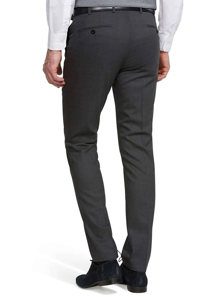 Meyer Super 100 Modern Fit Herren Stoffhose Anthrazit,Einfarbig 4 Meyer Super 100 Modern Fit Herren Stoffhose Anthrazit,Einfarbig – Bild 2