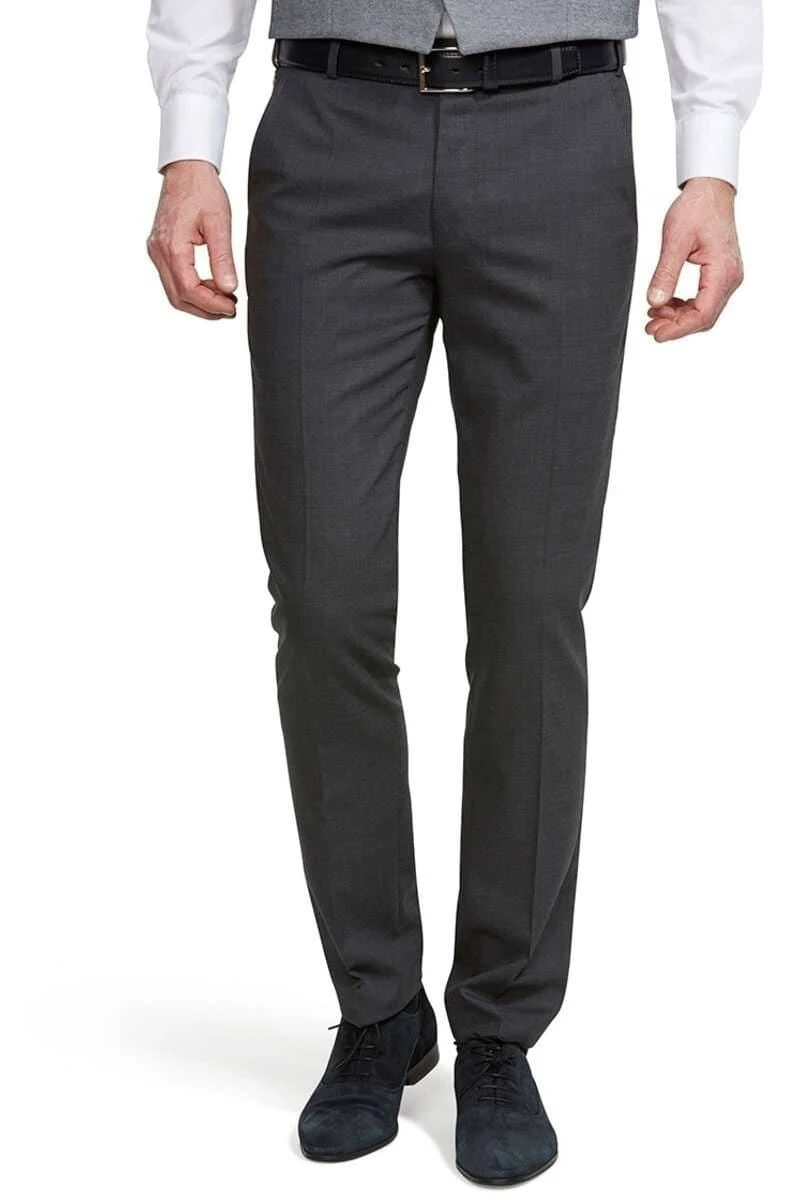 Meyer Super 100 Modern Fit Herren Stoffhose Anthrazit,Einfarbig 3 Meyer Super 100 Modern Fit Herren Stoffhose Anthrazit,Einfarbig