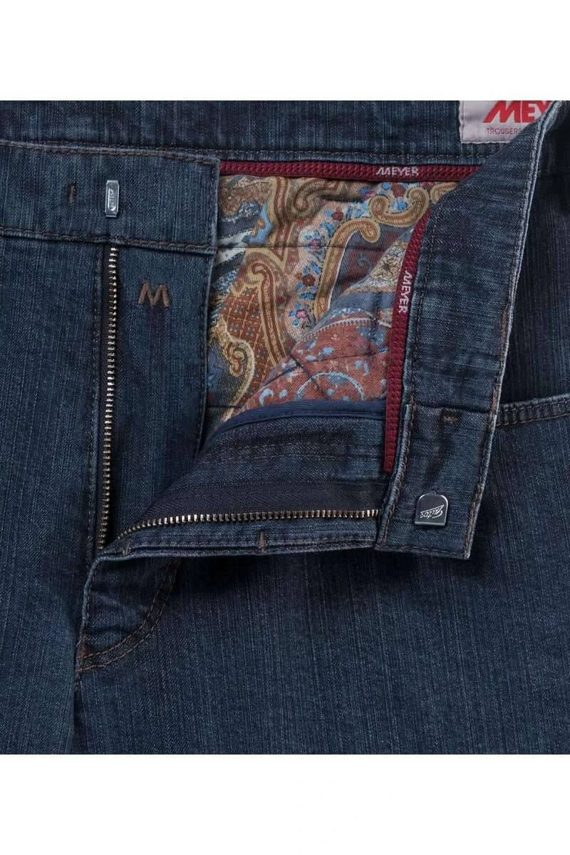 Meyer Regular Fit Herren Jeans Blau 7 Meyer Regular Fit Herren Jeans Blau – Bild 5