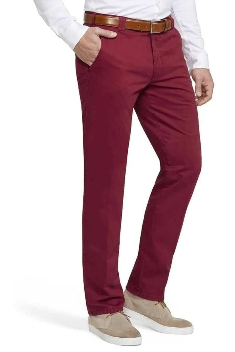 Meyer Regular Fit Herren Chino Rot,Einfarbig 3 Meyer Regular Fit Herren Chino Rot,Einfarbig