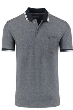 Pierre Cardin Tailored Fit Poloshirt Blau, Einfarbig