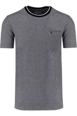 Pierre Cardin Tailored Fit T-Shirt Rundhals Blau,Einfarbig