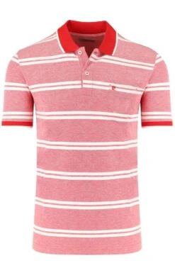 Pierre Cardin Tailored Fit Poloshirt Rot, Gestreift