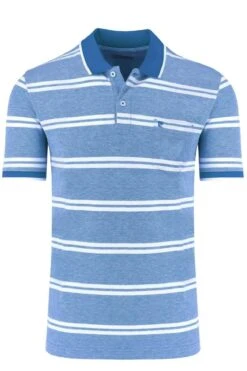 Pierre Cardin Tailored Fit Poloshirt Blau, Gestreift