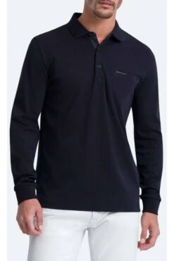 Pierre Cardin Modern Fit Longsleeve Poloshirt Blau, Einfarbig -Bekleidung Rabatt Serie PC C5 30104 3005 6000 8 800 1200x1200