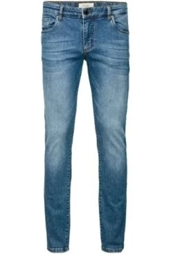 Profuomo Sky Blue Slim Fit Five-Pocket Herren Jeans Blau