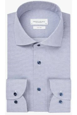 Profuomo Slim Fit Hemd Blau, Einfarbig
