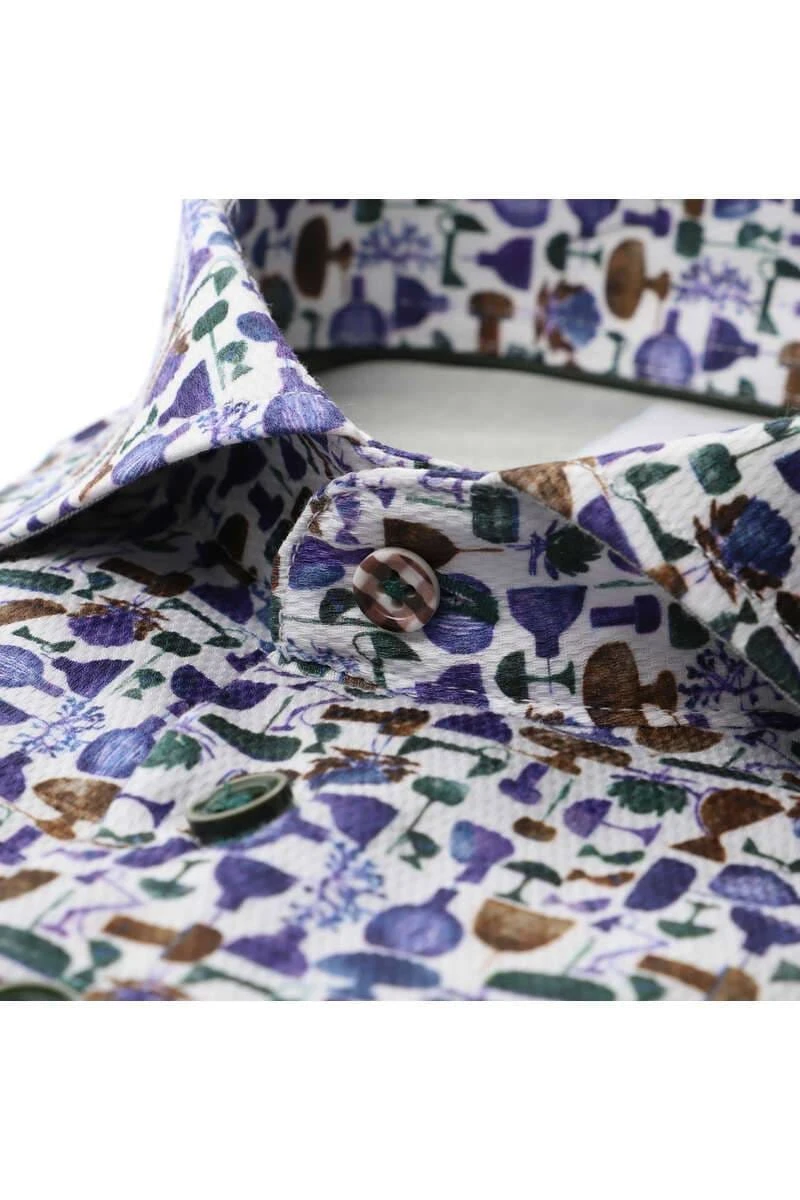 R2 Amsterdam Modern Fit Hemd Weiss/blau/grün, Gemustert 4 R2 Amsterdam Modern Fit Hemd Weiss/blau/grün, Gemustert – Bild 2