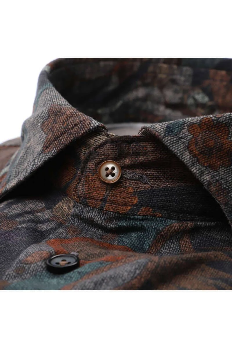 R2 Amsterdam Modern Fit Hemd Blau/braun, Einfarbig 4 R2 Amsterdam Modern Fit Hemd Blau/braun, Einfarbig – Bild 2