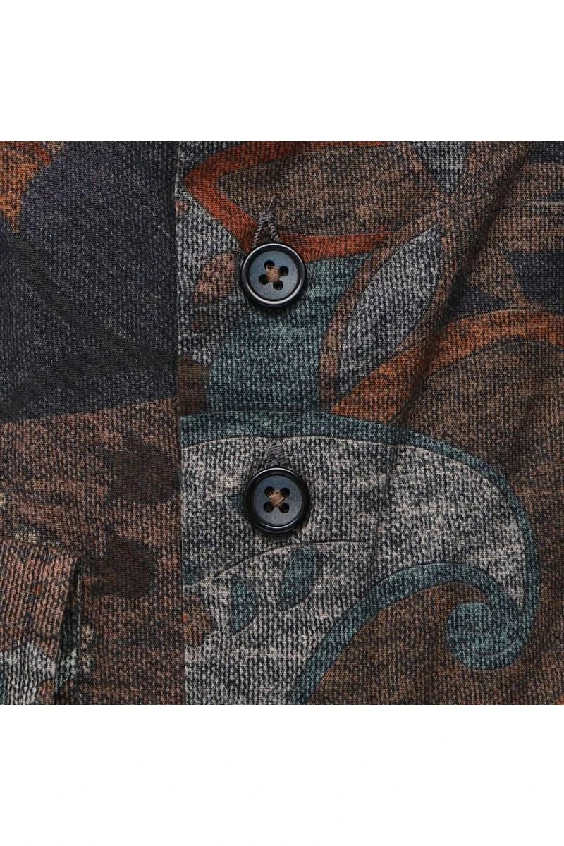 R2 Amsterdam Modern Fit Hemd Blau/braun, Einfarbig 6 R2 Amsterdam Modern Fit Hemd Blau/braun, Einfarbig – Bild 4