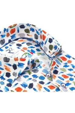 R2 Amsterdam Modern Fit Hemd Blau/rot/weiss, Gemustert -Bekleidung Rabatt Serie R2 120 WSPSS 072 073 1 800 1200x1200
