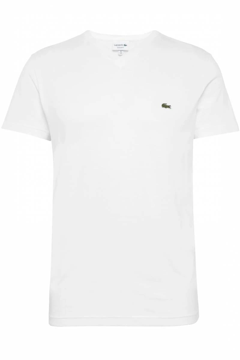 Lacoste Classic Fit T-Shirt V-Ausschnitt Weiss,Einfarbig 3 Lacoste Classic Fit T-Shirt V-Ausschnitt Weiss,Einfarbig