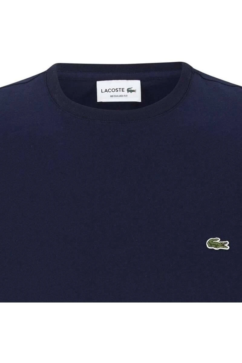 Lacoste Regular Fit T-Shirt Rundhals Navy,Einfarbig 4 Lacoste Regular Fit T-Shirt Rundhals Navy,Einfarbig – Bild 2