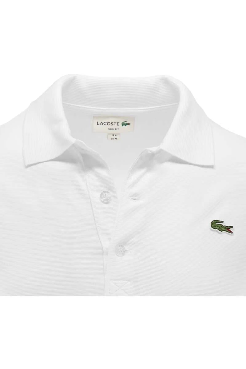 Lacoste Slim Fit Longsleeve Poloshirt Weiss, Einfarbig 4 Lacoste Slim Fit Longsleeve Poloshirt Weiss, Einfarbig – Bild 2