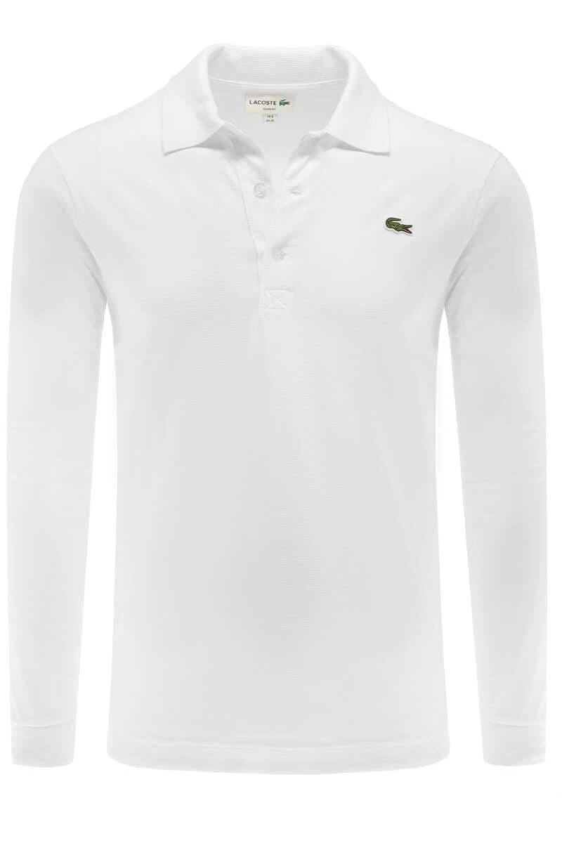 Lacoste Slim Fit Longsleeve Poloshirt Weiss, Einfarbig 3 Lacoste Slim Fit Longsleeve Poloshirt Weiss, Einfarbig